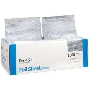 ForPro Embossed Foil Sheets 500S & ForPro Disposable Vinyl Gloves, Clear, Industrial Grade, Powder-Free, Latex-Free, Non-Sterile, Food Safe, 2.75 Mil. Palm, 3.9 Mil. Fingers, Medium, 100-Count