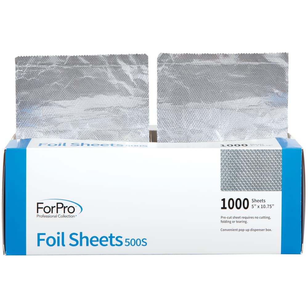 ForPro Embossed Foil Sheets 500S & ForPro Disposable Vinyl Gloves, Clear, Industrial Grade, Powder-Free, Latex-Free, Non-Sterile, Food Safe, 2.75 Mil. Palm, 3.9 Mil. Fingers, Medium, 100-Count