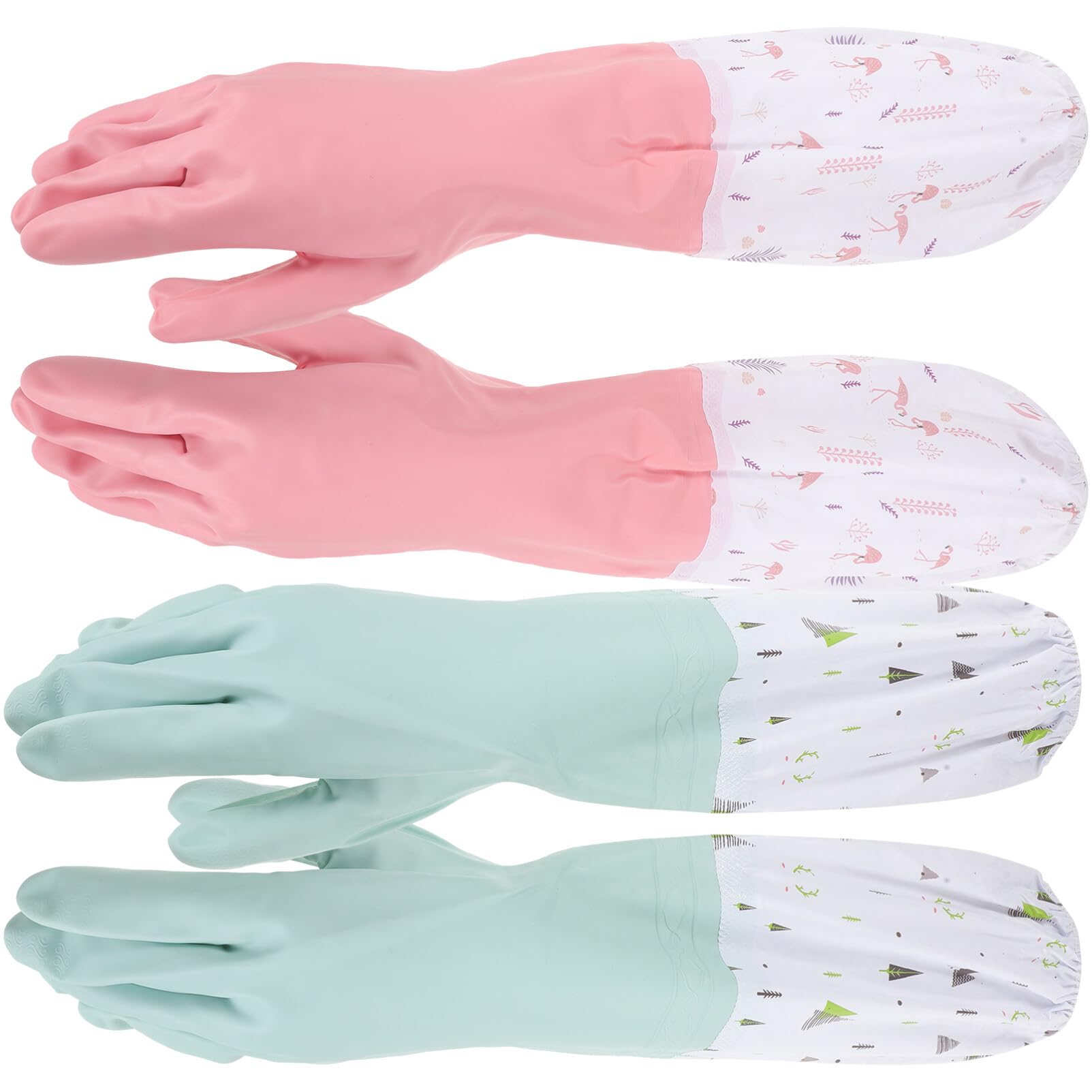 VILLCASE 2 Pairs gloves Kitchen Cleaning Supply Kitchen Accessory Dishwashing Supplies Dishwashing Glove Kitchen Glove waterproof brush large pvc