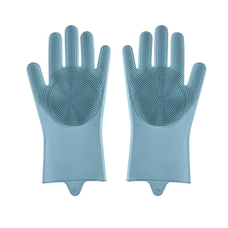 Household rubber gloves Kitchen work waterproof cleaning laundry winter fleece dishwashing gloves thickened