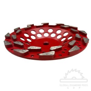 7” Diamond Grinding Cup Wheel for Concrete, Masonry, Epoxy & Paint Removal 5/8-11” Arbor Threaded Grit #18-20