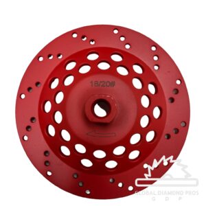 7” Diamond Grinding Cup Wheel for Concrete, Masonry, Epoxy & Paint Removal 5/8-11” Arbor Threaded Grit #18-20