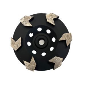 5” diamond grinding cup wheel arrow diamond segment for concrete epoxy glue mastic paint and coating removal 5/8-11” thread