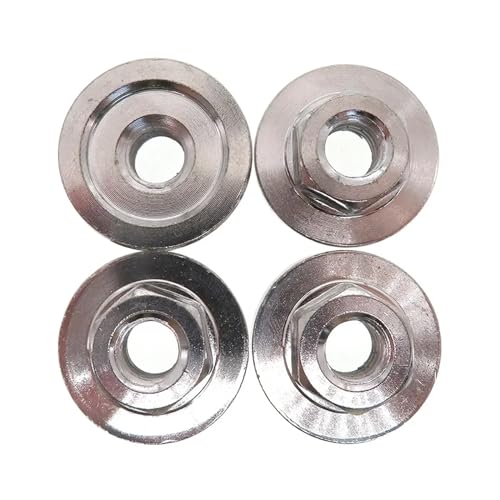 ZERVA Thread Hex Flanged Nut Stop Fastener Flange Nuts, M10 Nut for 100 Type Angle Grinder Diamond Disc Grinding Disc (Size : 4 Piece)