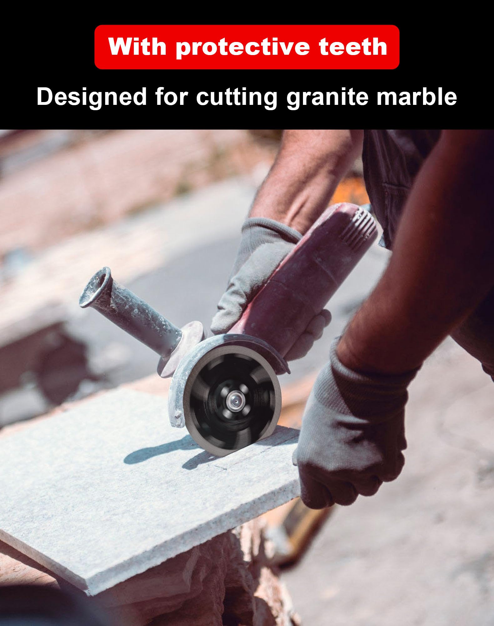 Casaverde 6" Granite Blade，Turbo Diamond Blade with Removable 5/8-11 Thread Cuts for Granite,Marble,Engineered Stone and Ceramic Tiles