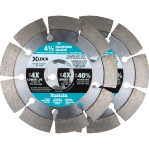 makita e-07200 x-lock 4-1/2" segmented diamond blade for masonry cutting, 2/pk