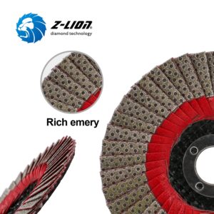 Z-LION 4" Diamond Flap Sanding Disc Grit 60 with 5/8"-11 Hub for Angle Grinder Flap Disc Wheel