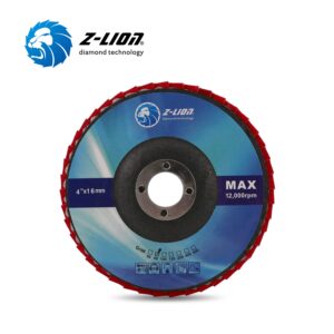 Z-LION 4" Diamond Flap Sanding Disc Grit 60 with 5/8"-11 Hub for Angle Grinder Flap Disc Wheel