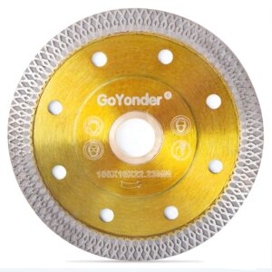 goyonder 4 inch diamond saw blade,super thin diamond saw blade for cutting ceramic porcelain tile granite marble suitable for angle grinders with 7/8" or 5/8" arbor 5 pcs