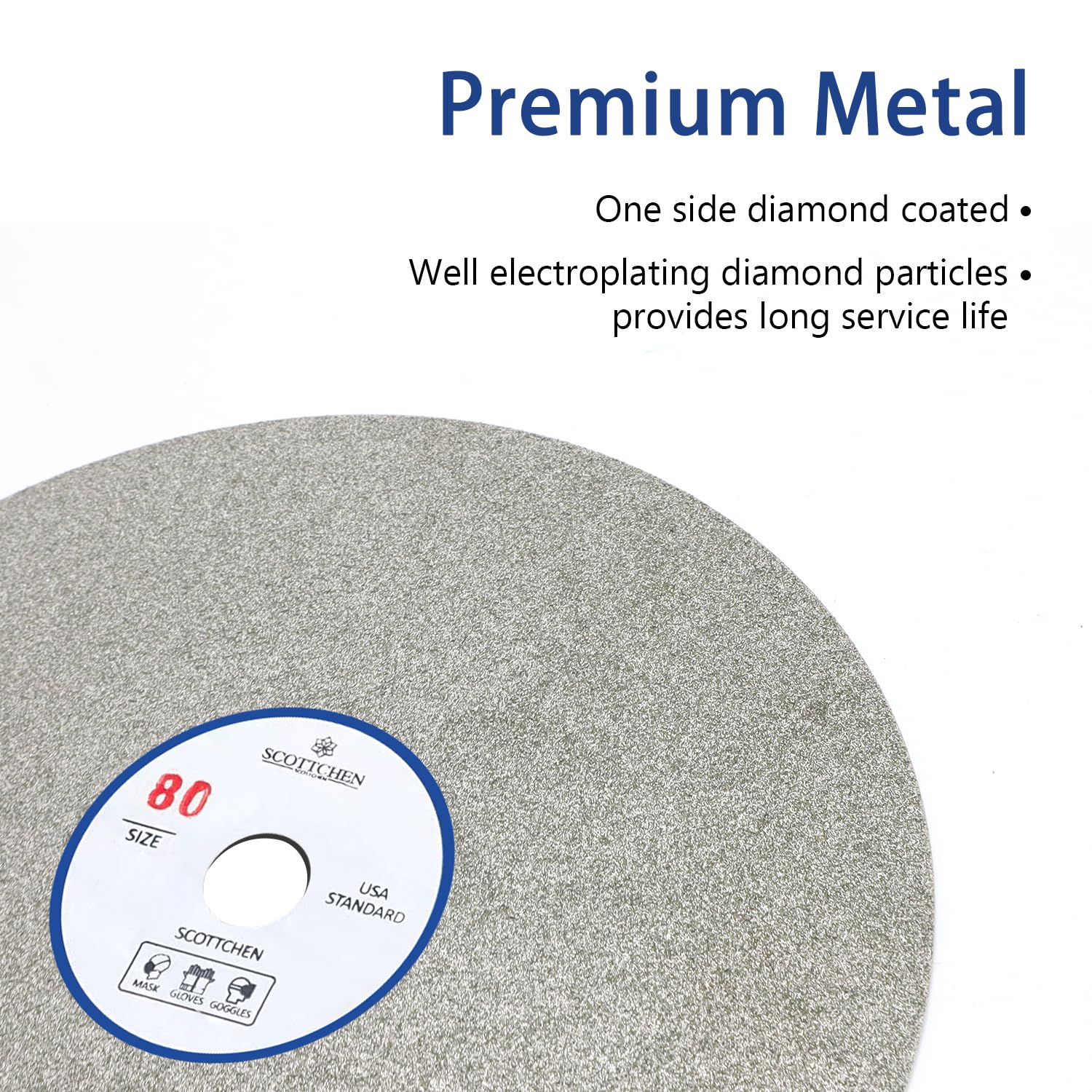 SCOTTCHEN Diamond Flat Lap Wheel 6" x 1/2" Arbor Grinding Sanding Disc Lapping Polishing Disc-80 Grit