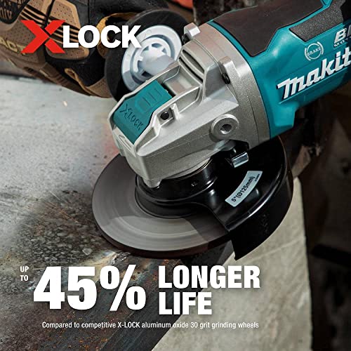 Makita E-00468 X-LOCK 5" x 1/4" x 7/8" Type 27 General Purpose 36 Grit Abrasive Grinding Wheel for Metal & Stainless Steel Grinding