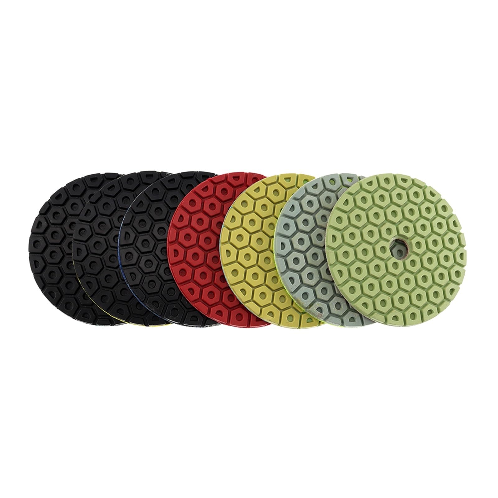 Polishing Pad 7 PCS Super 4 Inch Diamond Polishing Pads 100mm Flexible Wet Polishing Pad Granite Marble Concrete Floor Grinding Disc Polish Pad Kit (Color : Combon D, Size : Mix 7 Grits_7 PCS_4 INCH