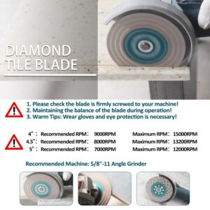 MINLAYCUT Diamond Cutting Grinding Discs - 4" Diamond Blade 100mm Double Side for Granite Marble Procelain Ceramic Tile Stone Concrete 5/8''-11 Thread