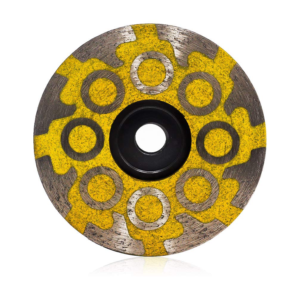 YIJING 4" Diamond Cup Wheel Resin Diamond Grinding Wheel Medium Grit with Thread 5/8“-11 for Grinding Stone Concrete and Tiles…