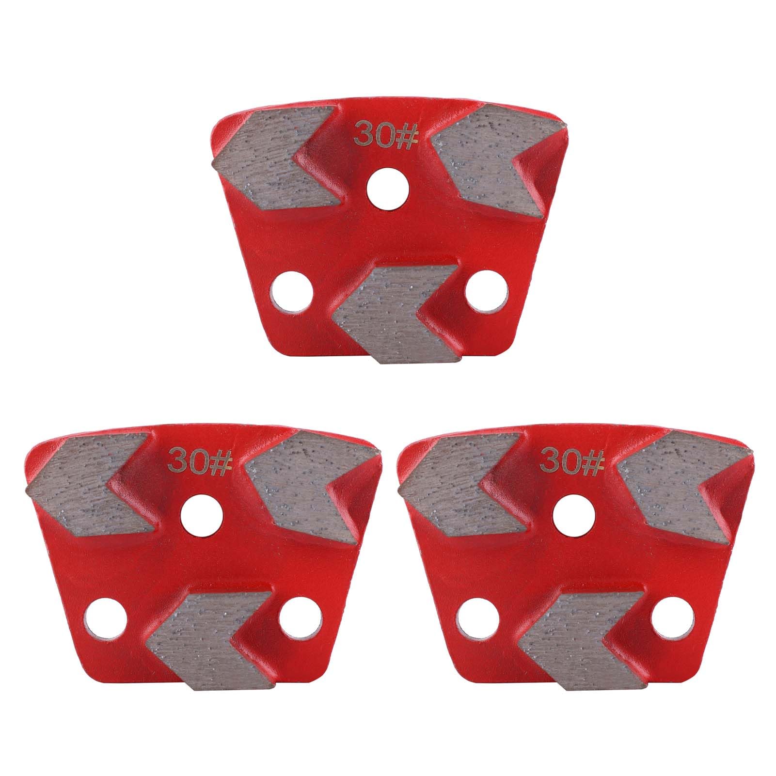 Ezweiji 3pcs Diamond Grinding Discs, 3 Arrow Tooth Trapezoidal Diamond #30 Grit Metal Scraper Floor Grinding Pad Disc for Concrete and trapezoidal Diamond Grinding Machines