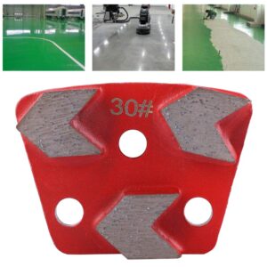 Ezweiji 3pcs Diamond Grinding Discs, 3 Arrow Tooth Trapezoidal Diamond #30 Grit Metal Scraper Floor Grinding Pad Disc for Concrete and trapezoidal Diamond Grinding Machines