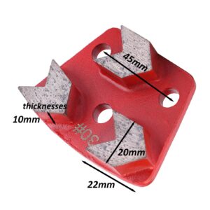 Ezweiji 3pcs Diamond Grinding Discs, 3 Arrow Tooth Trapezoidal Diamond #30 Grit Metal Scraper Floor Grinding Pad Disc for Concrete and trapezoidal Diamond Grinding Machines