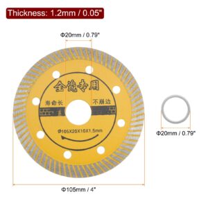 HARFINGTON Diamond Blade, 4" 105mm Diamond Saw Blades Diamond Cutting Wheel with 20mm Arbor for Angle Grinder for Cutting Tile Concrete, Masonry, Brick, Marble and Other Stone, Yellow