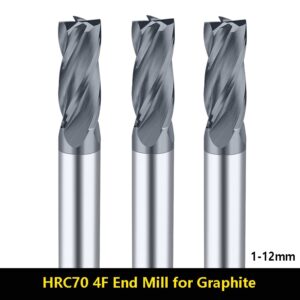 LIHAOPING Carbide Square Nose End Mill 5/32'' Shank 4 Flute HRC70 Tungsten Steel Diamond Coated CNC Milling Cutter for Machining Graphite