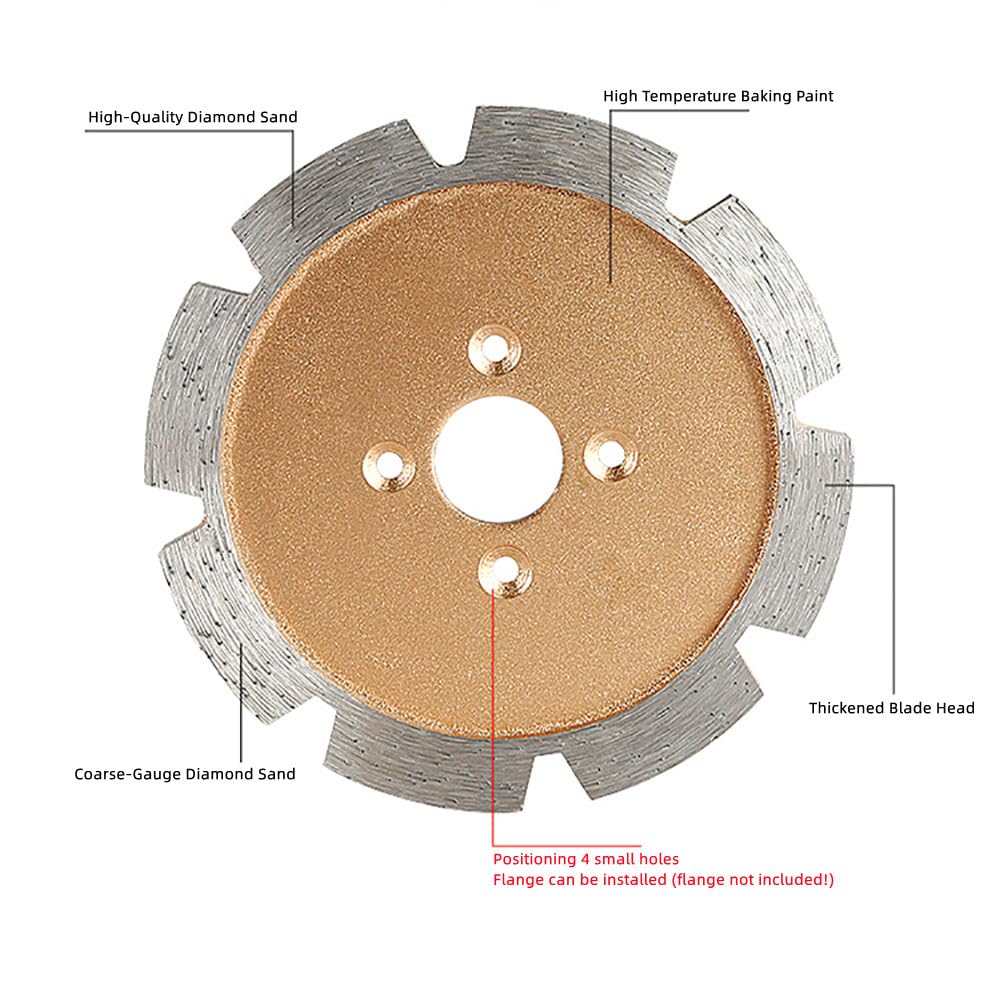 LeTkingok 90MM Diamond Saw Blade, 3-15MM Thickened Carving Blade Stone Wall Concrete Floor Slotting Dry Cutting Sintering Grinding Blade (7MM Thickness)