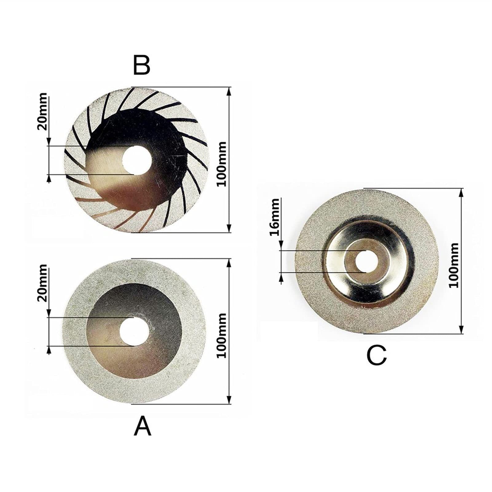 Grit Grinding Wheels Blades Diamond Grinding Wheel 100MM Cut Off Discs Wheel Glass Cutting Saw Blades Cutting Blades Rotary Abrasive Tools Abrasive Wheels Discs