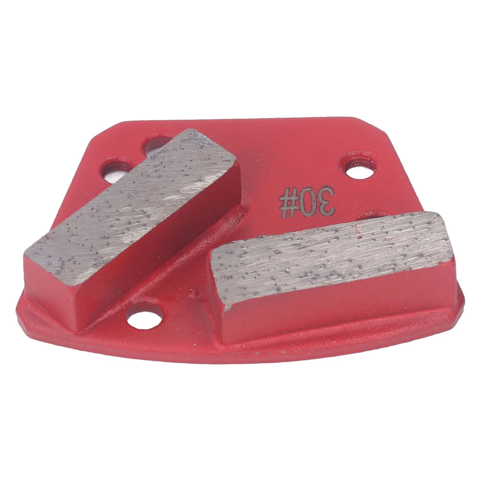 Diamond Grinding Shoes, 3Pcs 30 Grits Trapezoid Concrete Floor Cutting Tool Red with 2 Long Straight Teeth, for Polishing of Concrete