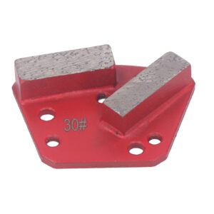 Diamond Grinding Shoes, 3Pcs 30 Grits Trapezoid Concrete Floor Cutting Tool Red with 2 Long Straight Teeth, for Polishing of Concrete