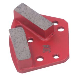 Diamond Grinding Shoes, 3Pcs 30 Grits Trapezoid Concrete Floor Cutting Tool Red with 2 Long Straight Teeth, for Polishing of Concrete