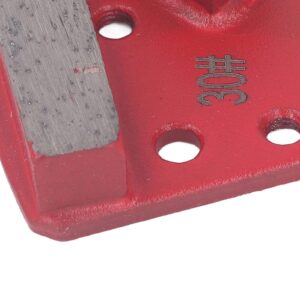 Diamond Grinding Shoes, 3Pcs 30 Grits Trapezoid Concrete Floor Cutting Tool Red with 2 Long Straight Teeth, for Polishing of Concrete