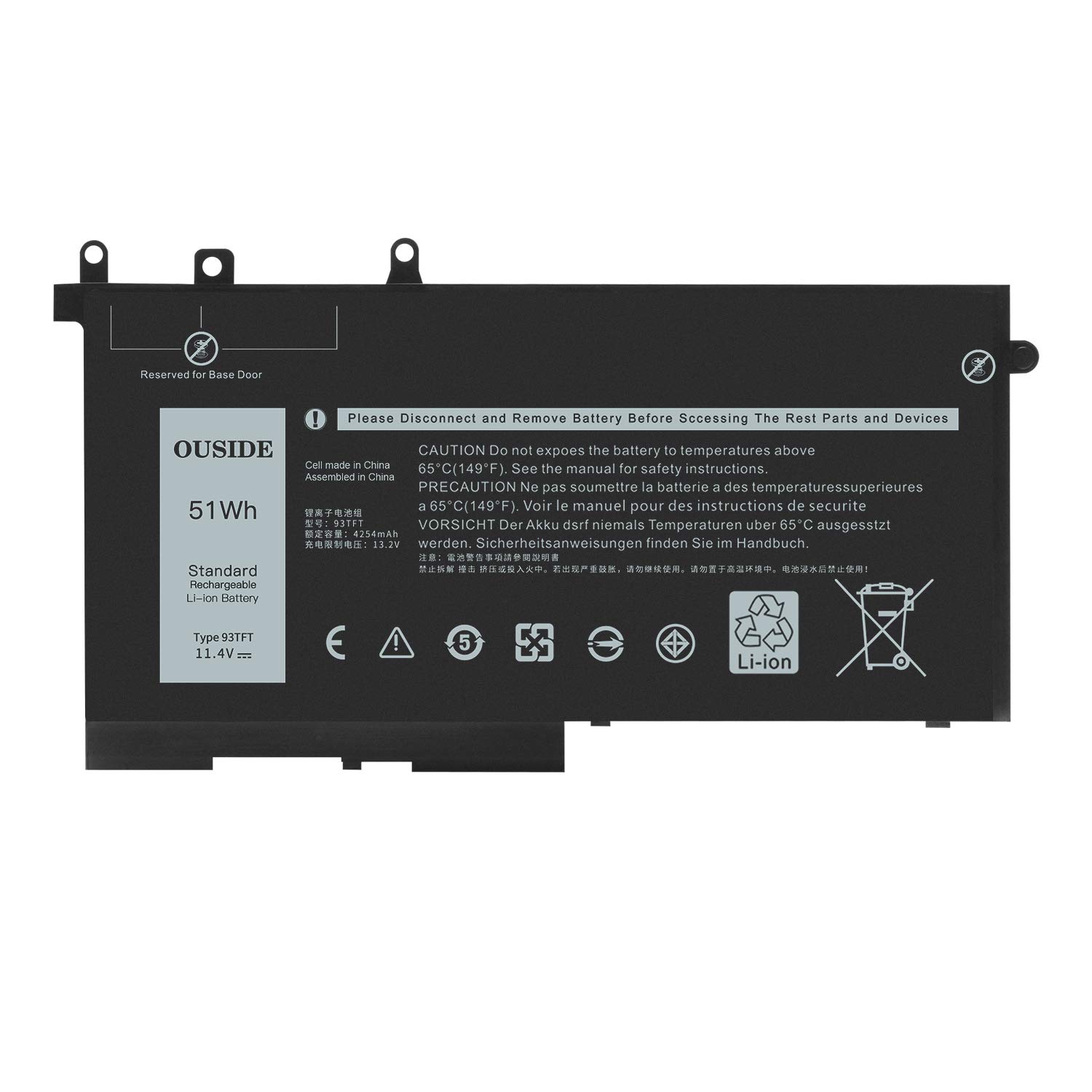 Ouside 93FTF Laptop Battery Compatible with DELL Latitude 5280 5480 5580 5590 5490 5288 5290 5488 E5280 E5480 E5580 E5490 E5590 E5290 Precision 15 3520 3530