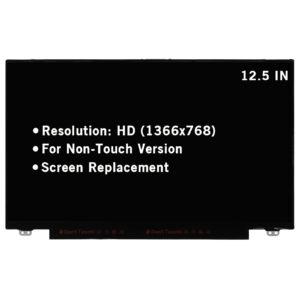 HOYRTDE 12.5" Screen Replacement for Dell Latitude 12 5290 7280 7290 5280 5288 E7280 E7290 02HY74 2HY74 P28S P28S001 HD 1366x768 30Pin Non-Touch LED LCD Display Screen Panel (Only for Non Touch)