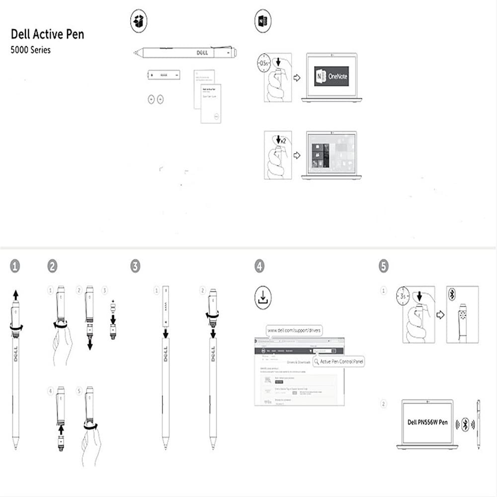 Stylus Pen for Dell Latitude 5285 5289 5290 5300 5310 7200 7210 7285 7389 9410 9510 xps 9365 9575 2-in-1 Tablet PN557W， S Pen Replacement, Touchscreen Pen