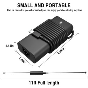 65W USB-C Laptop Charger Replacement for Dell XPS and Latitude 5000 and Chromebook - Power Cord Included