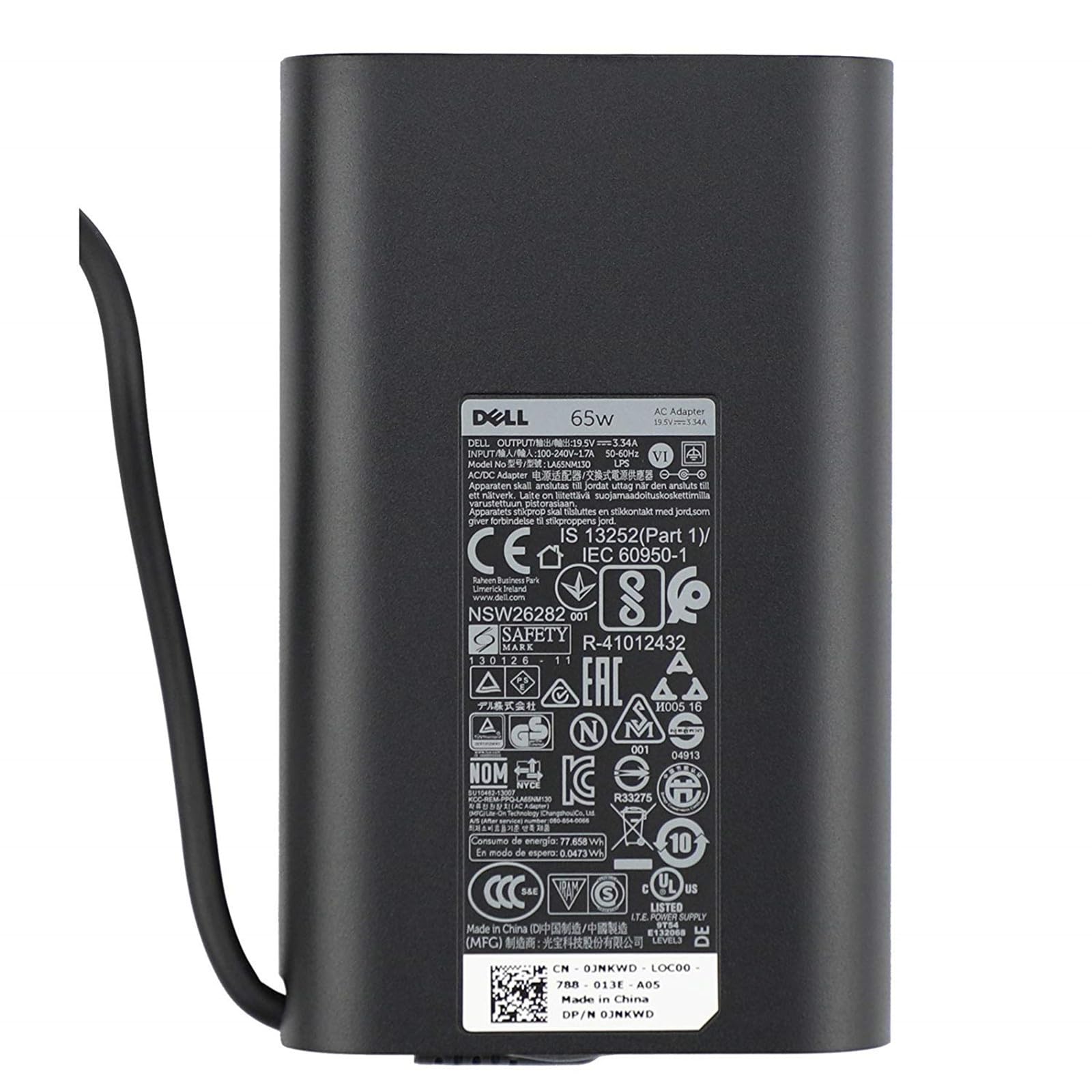 65W AC Power Adapter19.5V 3.34A for Dell Latitude 7480 E5440 E5470 E6540 E7440 E7450 E7250 E6440 E6430 7490 7290 5490 5590 5290 Laptop Charger