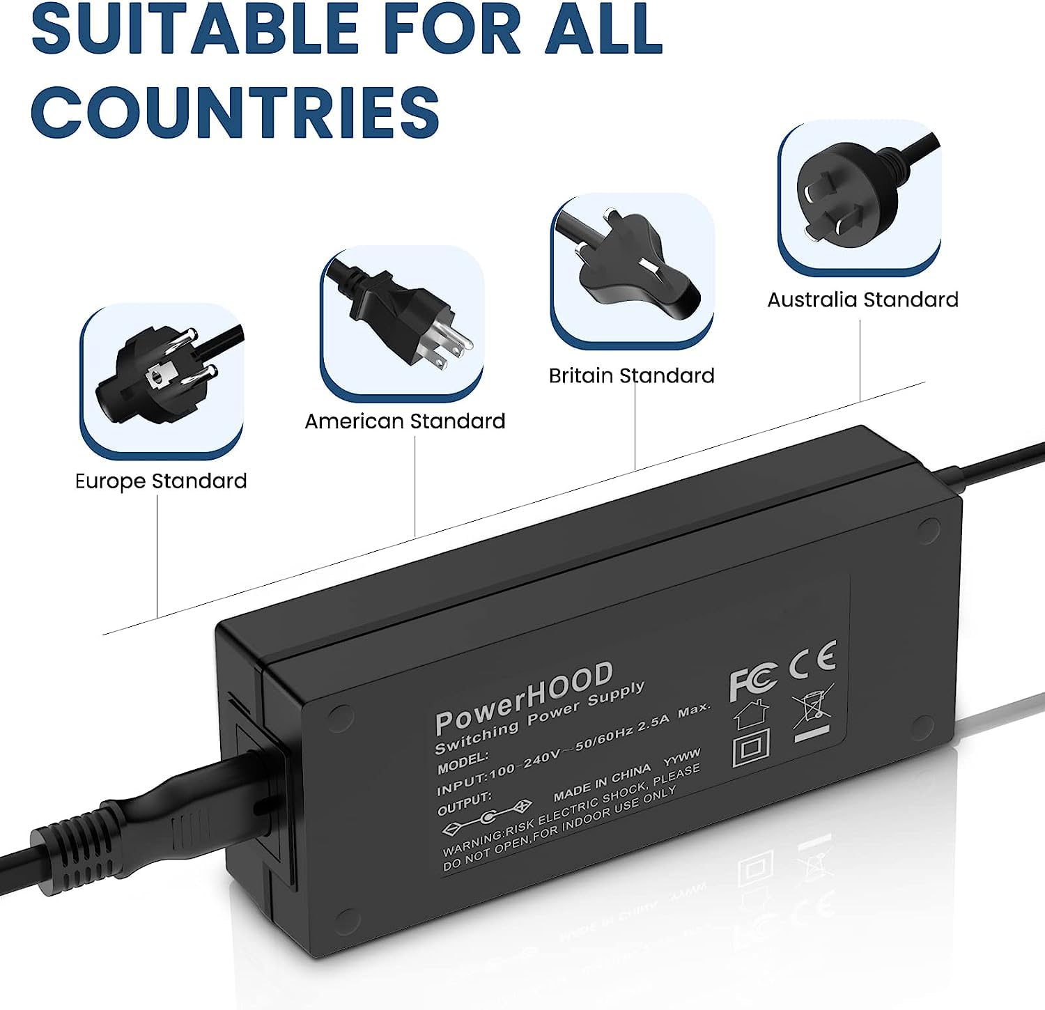 PowerHOOD 90W 65W AC Adapter Compatible with Dell Latitude E7470 E5430 5480 5580 5590 E6410 E6430 7390 7480 E6540 E7450 E6420 E6440 7490 7290 5490 5290 Laptop Power Supply Cord Battery Charger Cable