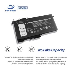 ANTIEE 42Wh 3DDDG Laptop Battery for Dell Latitude 5280 5288 5290 5480 5488 5490 5491 5495 5580 5590 E5280 E5480 E5580 E5490 E5590 Precision 3520 3530 Series 3VC9Y 049XH 45N3J 080JT9 RRJDX 11.4V 3Cell