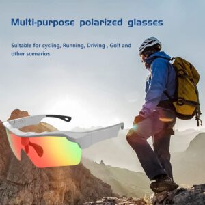 GUAZI STORE Smart Bluetooth Glasses,Outdoor Glasses,Cycling Glasses/Driving Glasses, Listening to Music/answering Calls/Starting Voice Assistants, UV Lenses, Stereo Speakers, white