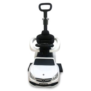 Best Ride On Cars Mercedes C63 (Officially Licensed), 3 in 1 Push Car for Kids with Cup Holder, White, Large