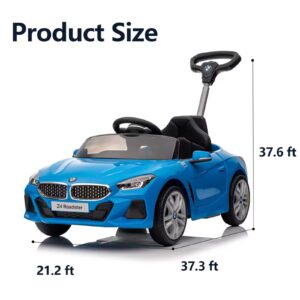 Voupou Kids' Push Ride-Ons Push Ride-on Car for Toddlers 1-5, Licensed BMW Z4 Toddler Push Car with Adjustable Push Rod/Horn Music/Silent Wheel, Push Car for Baby (Blue)