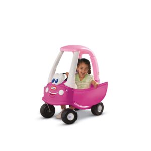 little tikes princess cozy coupe ride-on toy - toddler car push and buggy includes working doors, steering wheel, horn, gas cap, ignition switch - for boys and girls active play , magenta