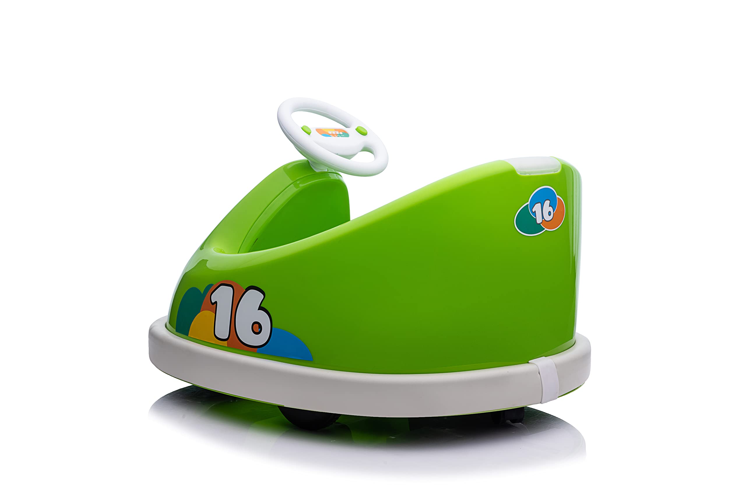 Best Ride On Cars 6 Volt Bumperz Kids Electric Battery Powered Ride On Bumper Car Vehicle with Power Indicator, Anti Collision Bar, and Music, Green