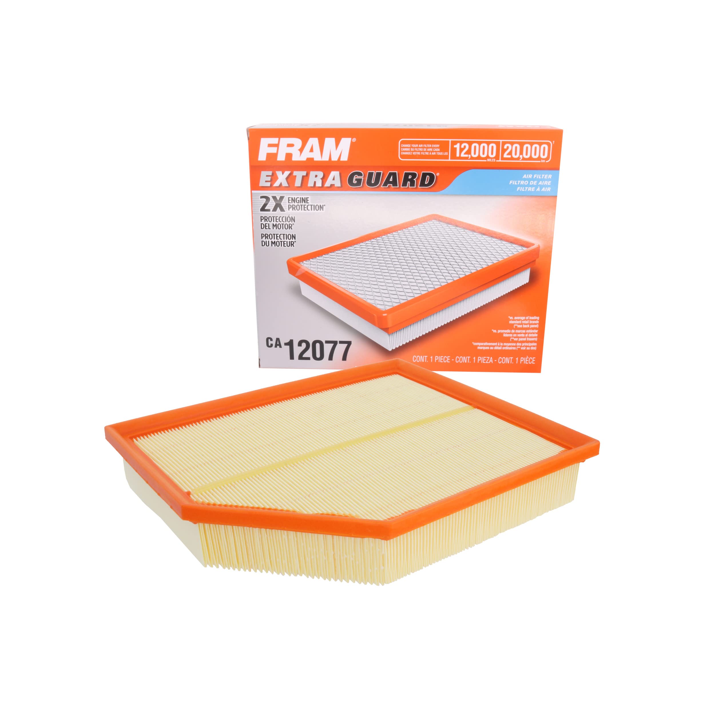 FRAM Extra Guard Flexible Panel Engine Air Filter Replacement, Easy Install w/Advanced Engine Protection and Optimal Performance, CA12077, for Select Volvo Vehicles