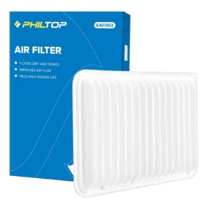 philtop engine air filter ca10171 replacement for camry 2007-2009 2.4l, camry 2010-2017 2.5l, venza 2009-2016 2.7l - gas l4 engine