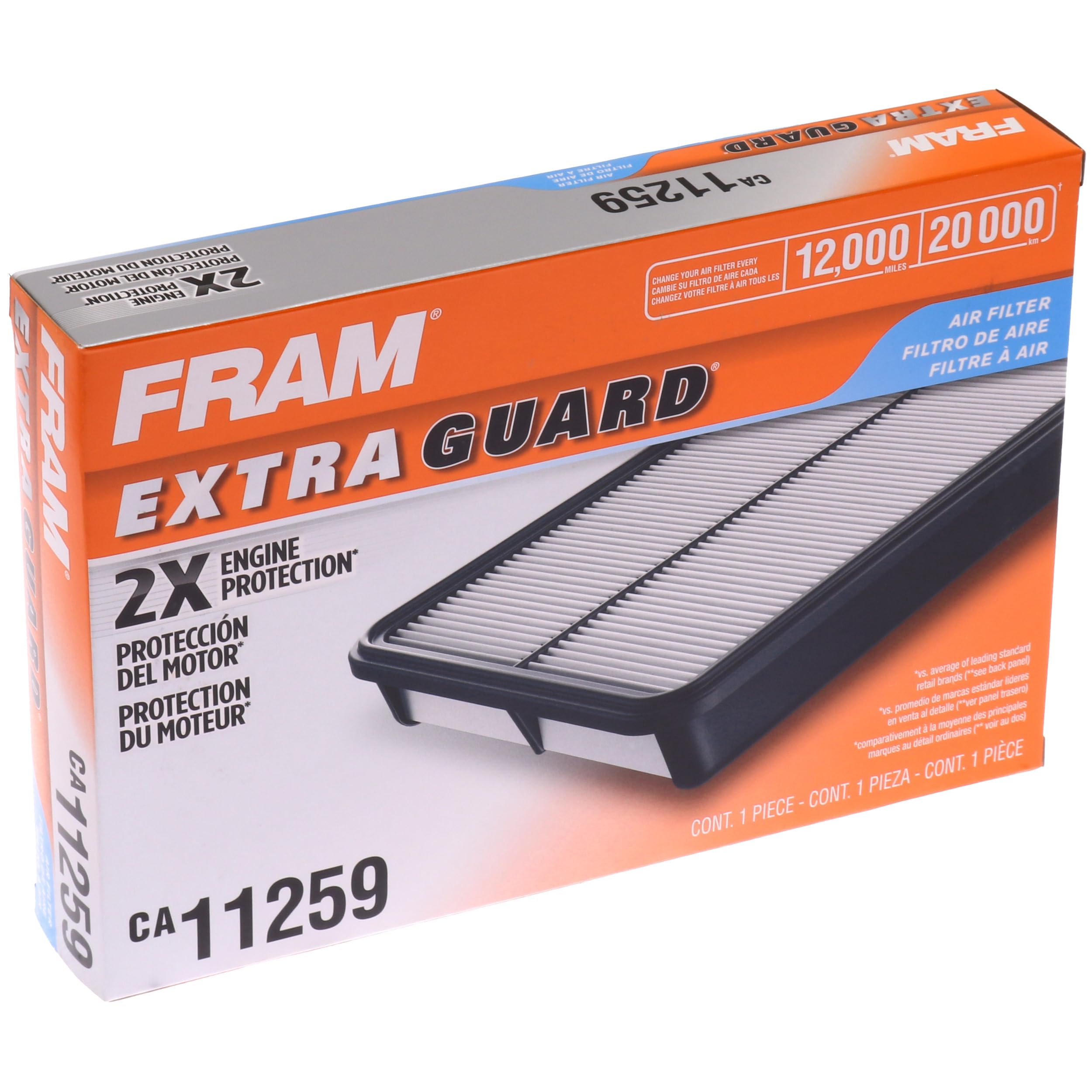 FRAM Extra Guard CA11259 Replacement Engine Air Filter for Select Mazda (2.0L & 2.5L) Models, Provides Up to 12 Months or 12,000 Miles Filter Protection