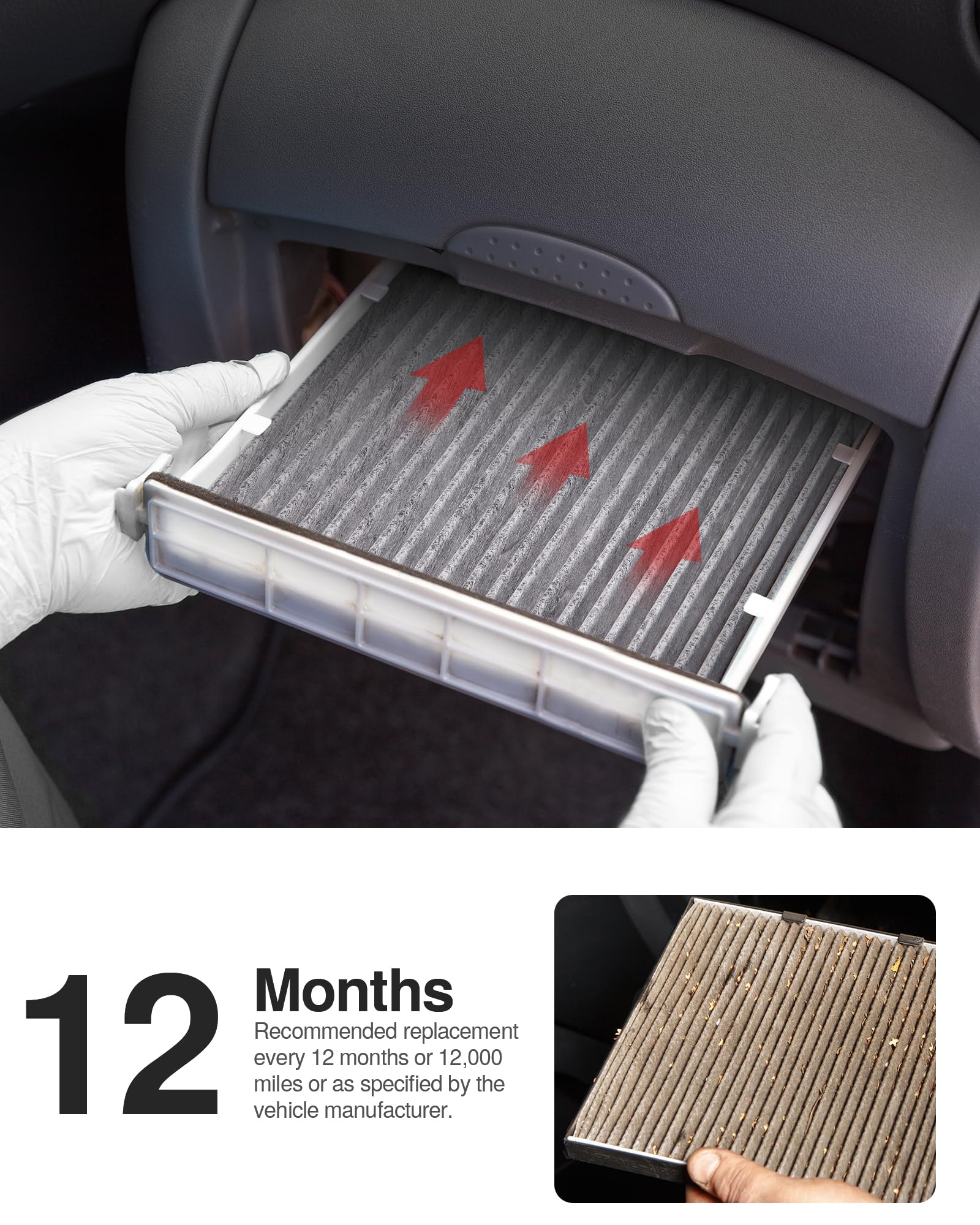 Puroma Cabin Air Filter with Activated Carbon, Compatible with CP285, CF10285, Toyota Camry, RAV4, Highlander, Corolla, Sienna, Tundra, Prius, 4Runner, Subaru Outback, Lexus, Scion, Land Rover, Jaguar