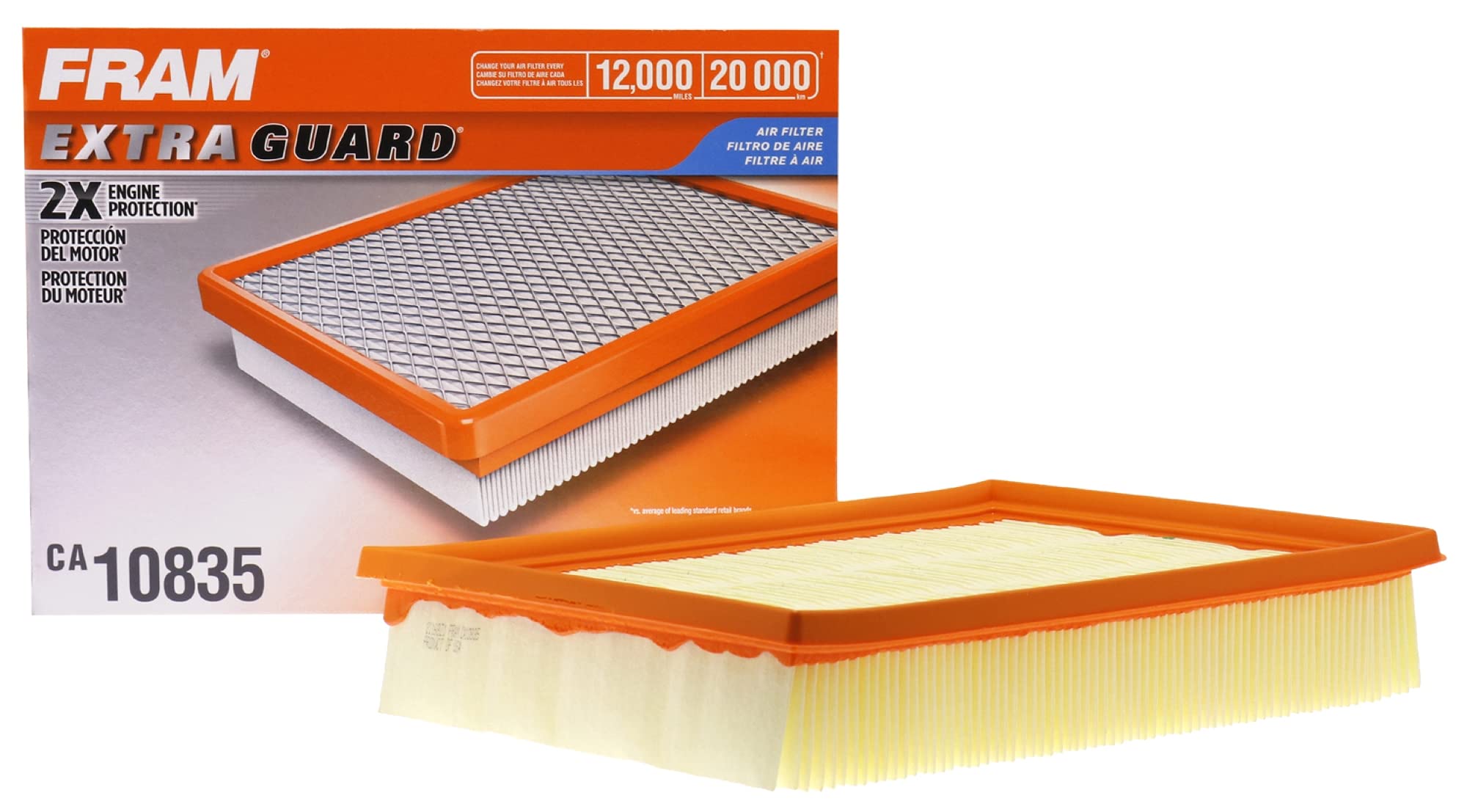 FRAM Extra Guard CA10835 Replacement Engine Air Filter for Select Lexus and Toyota Models, Provides Up to 12 Months or 12,000 Miles Filter Protection