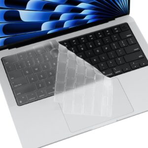 blueswan keyboard cover for 2021 2022 2023 m1/m2/m3 pro/max macbook pro 14/16 a2442 a2485 a2779 a2780, m2 macbook air 15/13 a2941 a2681, us layout, keyboard protector accessories