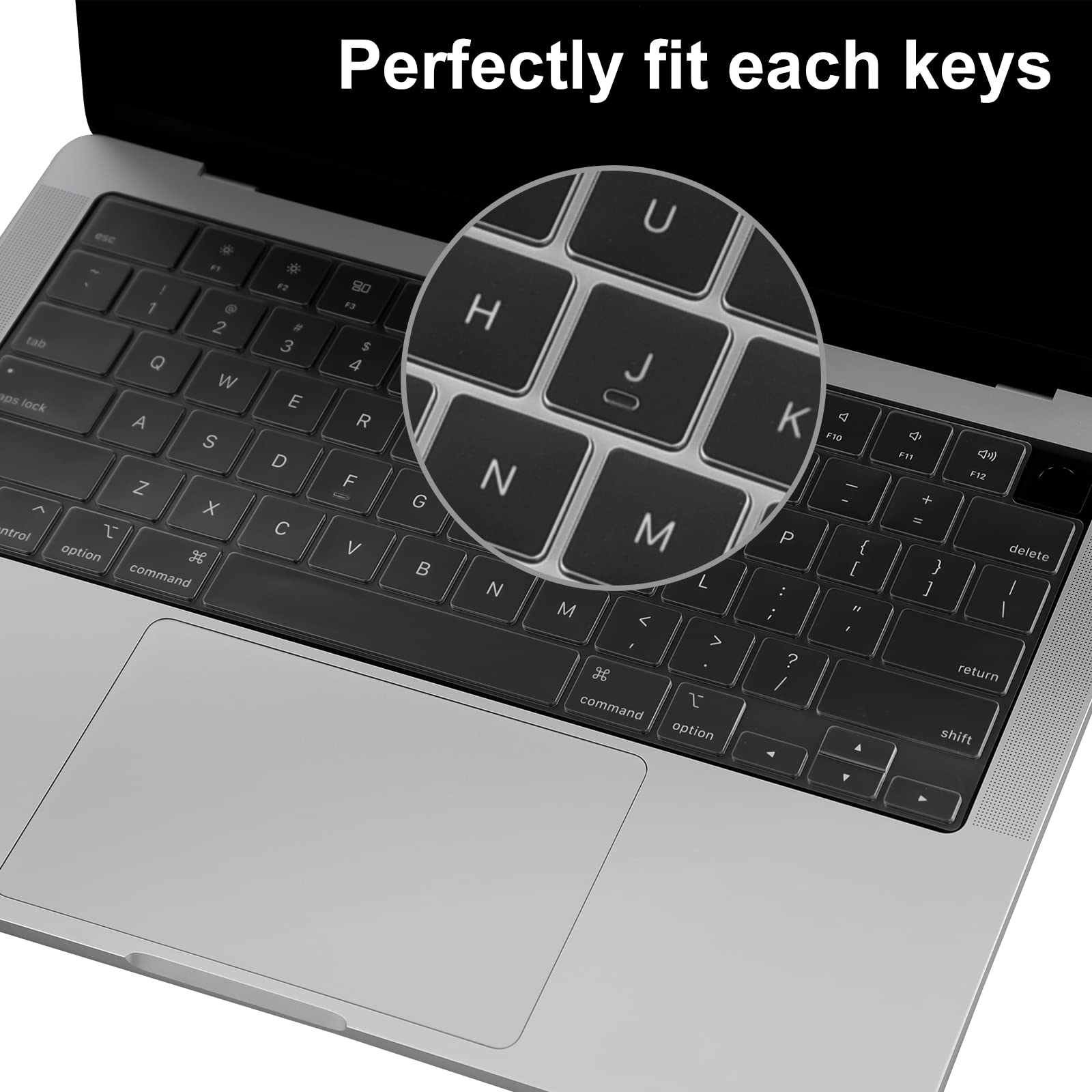 BlueSwan Keyboard Cover for 2021 2022 2023 M1/M2/M3 Pro/Max MacBook Pro 14/16 A2442 A2485 A2779 A2780, M2 MacBook Air 15/13 A2941 A2681, US Layout, Keyboard Protector Accessories