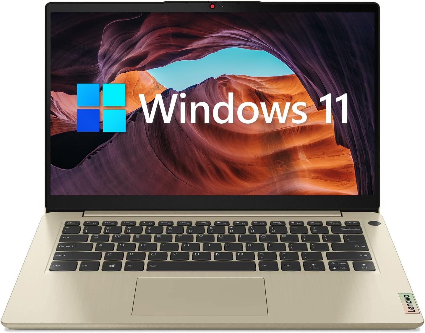 Lenovo IdeaPad 3 Laptop, 14" FHD Display, AMD Ryzen 7 5700U, 36GB RAM, 2TB PCIe M.2 SSD, Wi-Fi 6, Windows 11 Home, Webcam, Fingerprint Reader, Backlit Keyboard, HDMI, Beige/Sand