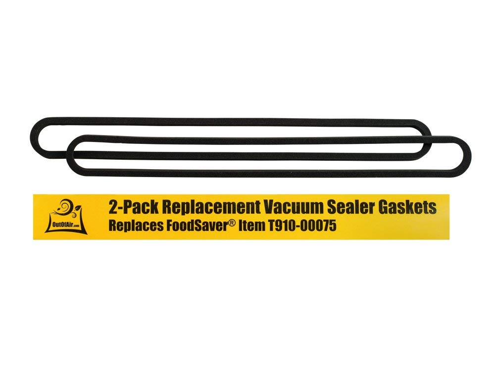 Upper and Lower Gasket Replacements for FoodSaver (2 Foam Gaskets) - Fits V2200, V2400, V2800, V3000, V3200 Series Vacuum Sealers (Replaces Food Saver T910-00075) by OutOfAir